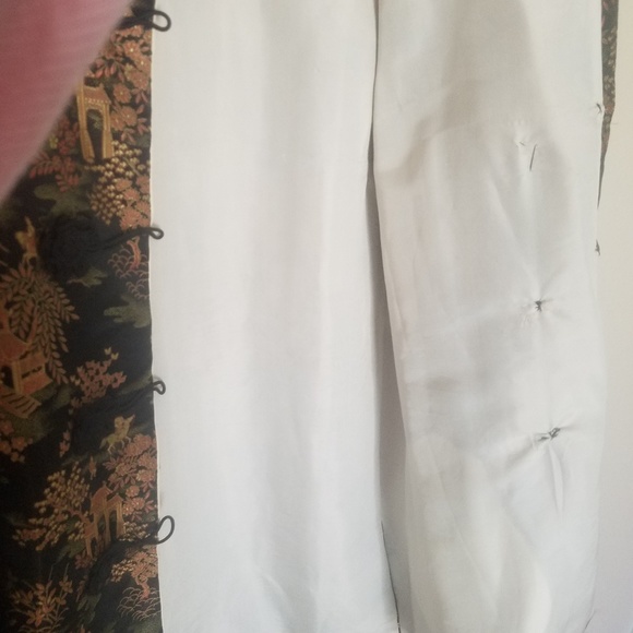 SOLD****Vintage Oriental Black Shiny Jacket Top L - Picture 6 of 8